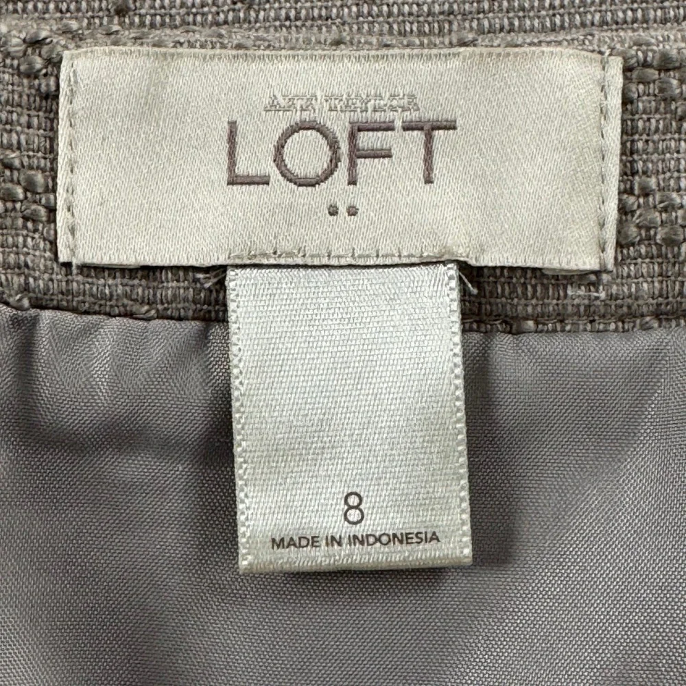 Ann Taylor‎ LOFT Size 8 Taupe Tan Lined Textured Zig Zag Pattern Pencil Skirt